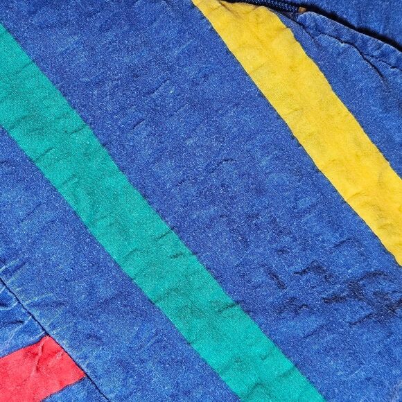 Saybury Vintage Medium Blue Stonewashed Seersucker Stiped Zip Front Robe - Picture 8 of 12